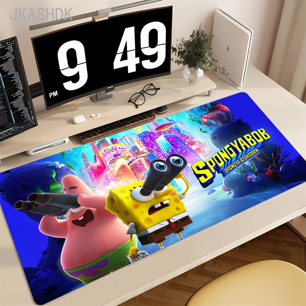 Anime S-SpongeBob Mousepad Large Gaming Non-slip Mouse Pad LockEdge Thickened Computer Keyboard Table Desk Mat 90x40cm