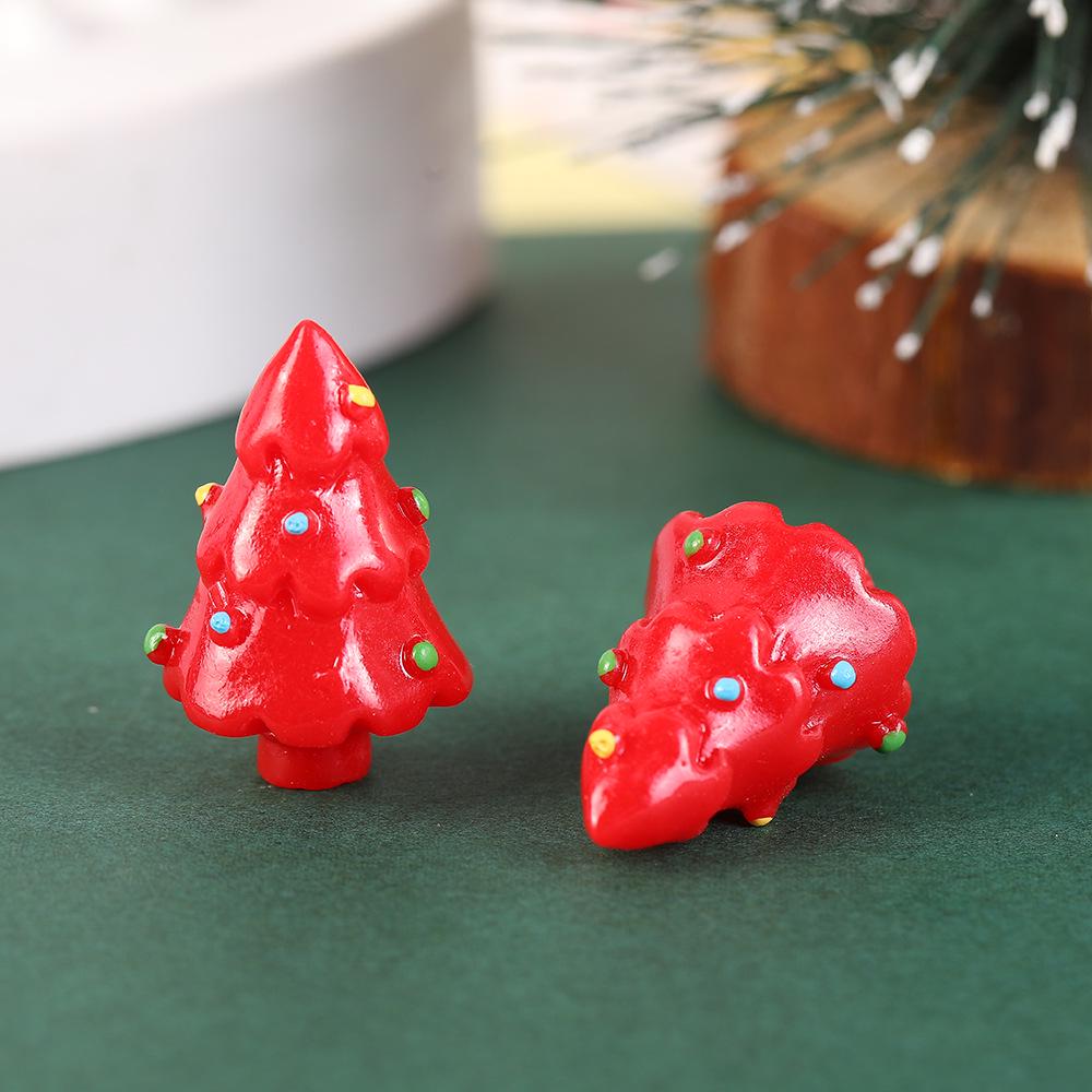 Creative Cartoon Mini Christmas Tree Ornaments: Cute Resin Snow Tree Crafts for Desktop Decoration