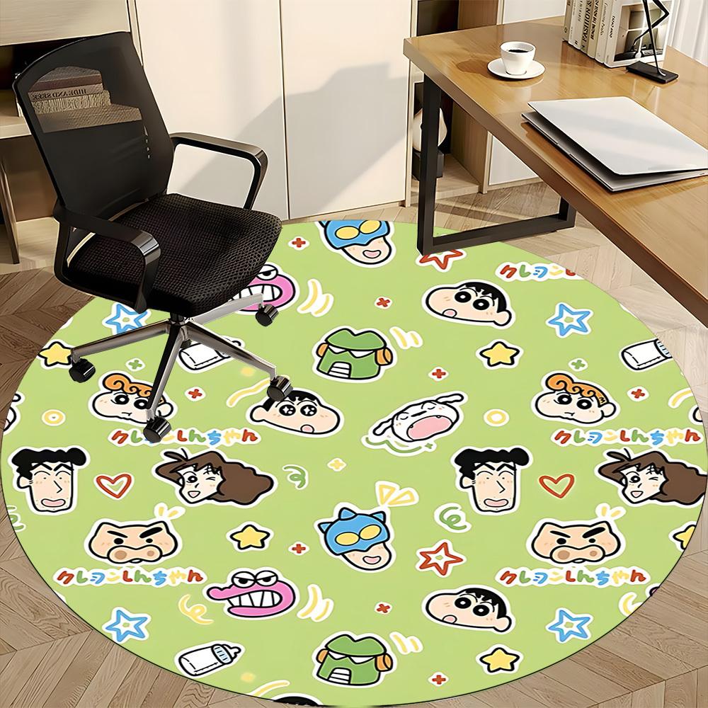 Crayon Shin-chan Characters Office Round Area Rug, Under Office Chairs Bedroom Living Room Home Decor, a1022418