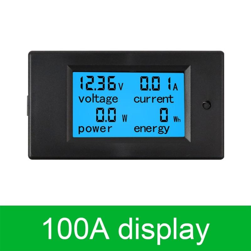 DC 6.5-100V 50A/100A LCD Display Digital Current Voltage Power Energy Meter Multimeter Ammeter Voltmeter with 50A / 100A Shunt