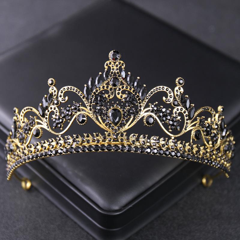 Baroque Birthday Crown Hair Accessory High End Travel Photography Crown Headwear Halloween Bun Hair Band Accessory