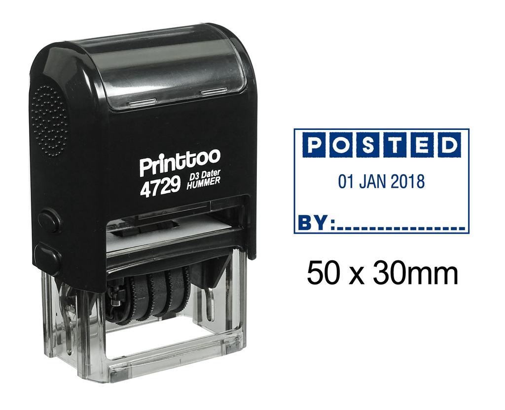 Printtoo Self Inking Dater Stamp With Posted By Text And Sign Space Office Stationery Rubber