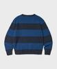 OUTSTANDING Pure Wool Wholegarment Stripe Knit_Blue/Navy