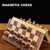 Набор шахмат — магнитная складная портативная шахматная доска из цельного дерева — развивающие игры для студентов и детей — рождественский подарок