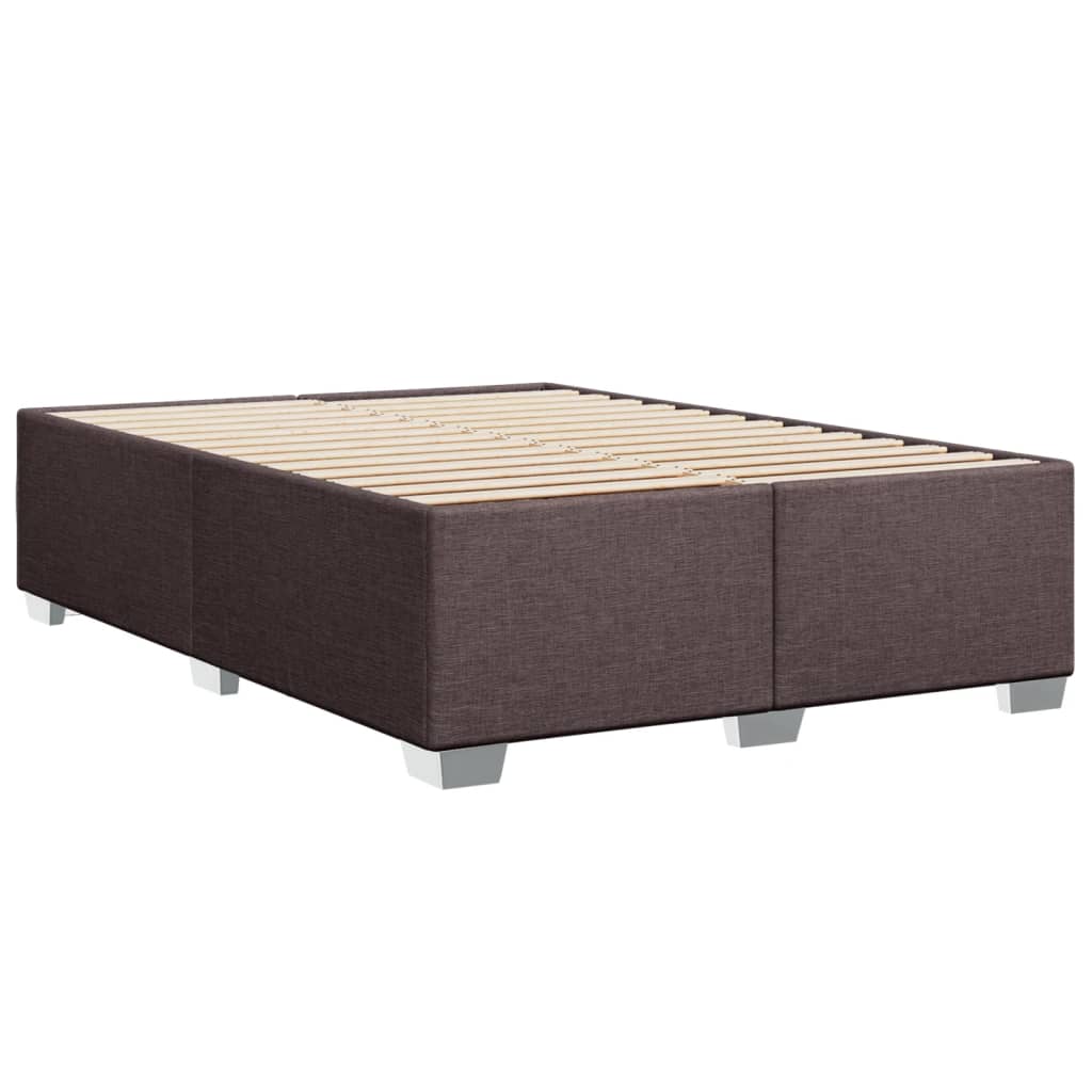 Bed Frame without Mattress Dark Brown 140 x 200 cm Fabric