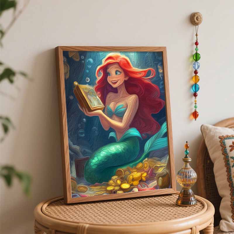 Disney Little Mermaid digital oil painting art kit DIY handmade home decoration gift