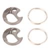 2pcs Portable Ti Alloy Keychain Bottle Opener Outdoor Keyring Buckle Key Holder for Camping Hiking