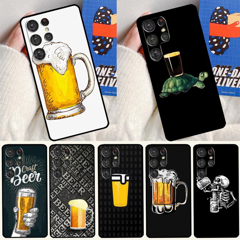 Мягкий чехол в виде пивной кружки для Samsung Galaxy S24 Ultra S9 S10 S20 S22 S21 Plus S23 FE S25 Ultra Чехол Funda
