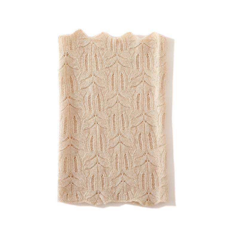 Cashmere Women's 2025 Autumn/Winter Solid Color Knit Neck Warmer Scarf Pullover.