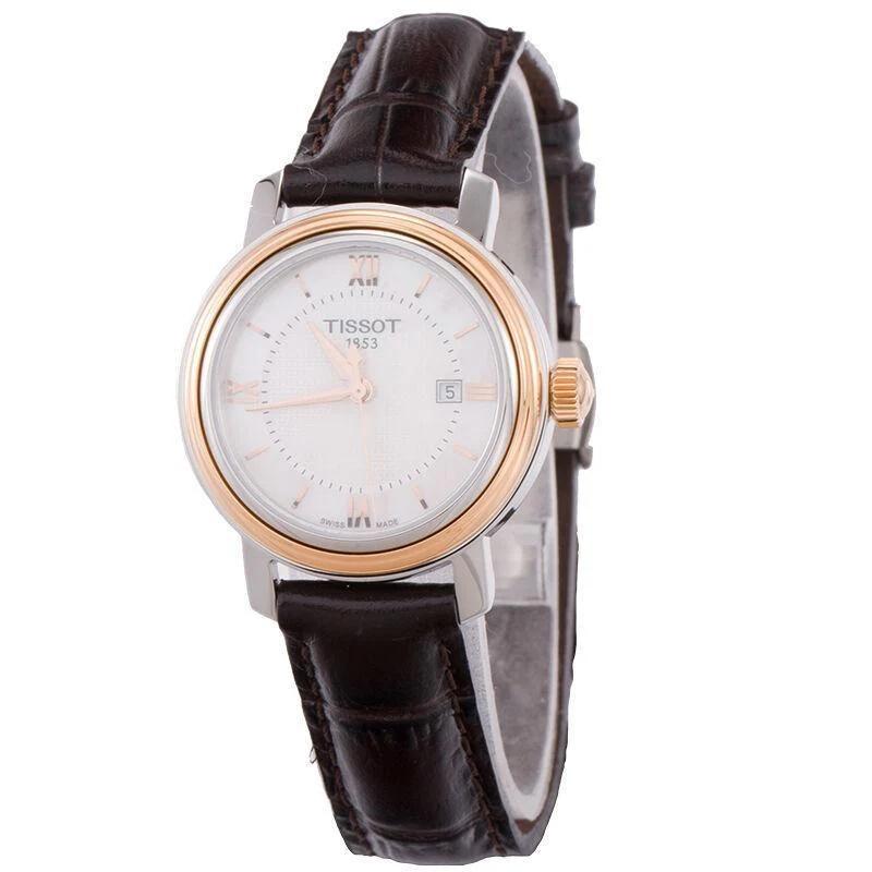 Tissot Мини-платьевые часы с кварцевым механизмом, корпус из нержавеющей стали 316L диаметром 29 мм, покрытие PVD цвета розового золота, циферблат из белого перламутра T097.010.26.118.00