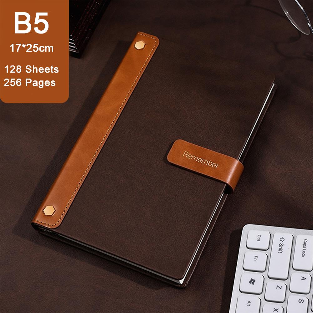 (Бесплатный индивидуальный логотип) Блокнот формата А5/В5 с пряжкой, блокнот из твердой кожи, студенческий дневник, предметный блокнот, протоколы деловых встреч.