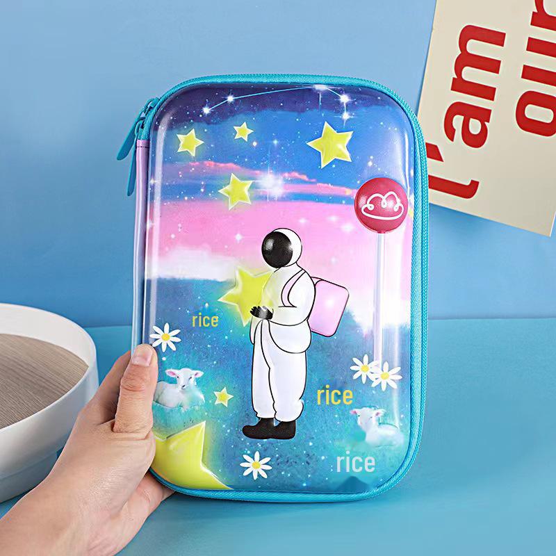 Квадратный пенал из ЭВА с рисунком - большая вместимость для студентов и взрослых