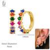 925 Sterling Silver Ear Needle Fashion Hoop Earrings Colorful Crystal Pendants Gold Earring Premium Luxury Women's Jewelry Gift