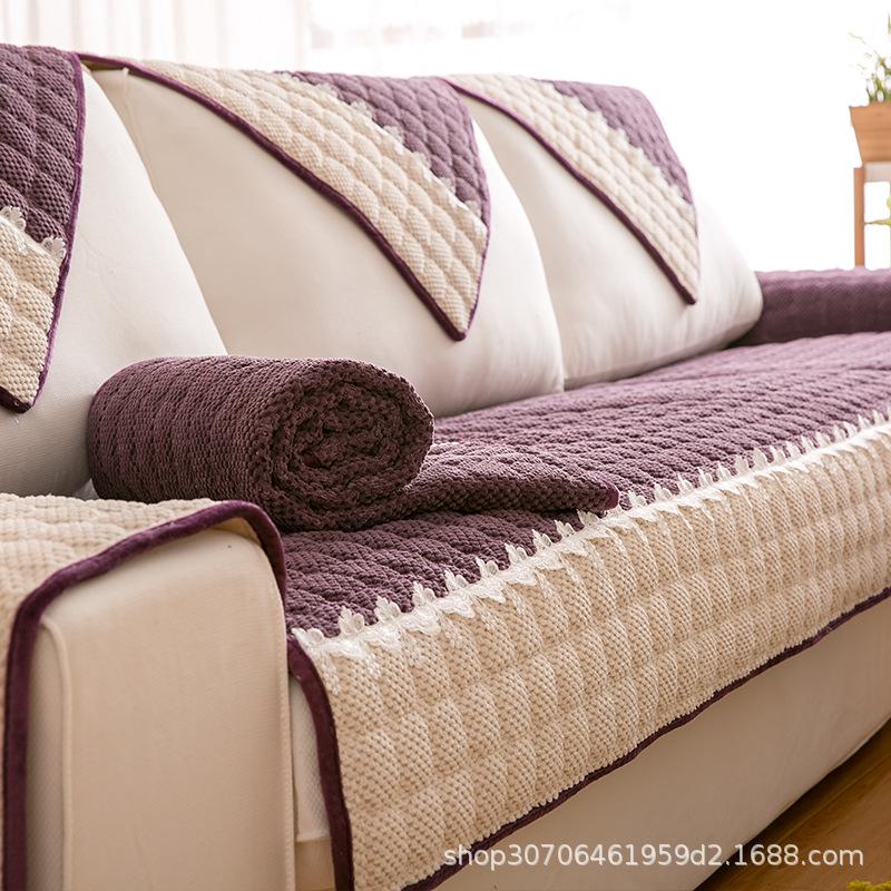 Подушка для дивана универсальная на все сезоны, утолщенная подушка сиденья, простой современный кожаный чехол для дивана всевключающий универсальный чехол ткань полотенце