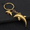 Keychain Charm Pendant Zinc Alloy Dolphin Design Key Chain Easy to Hang Electroplated Metal Ring Backpack Car Accessory