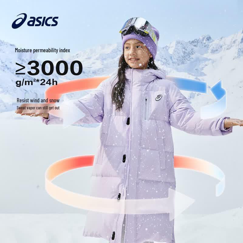 Asics Kids' 2024 Winter Teflon 3-Proof Long Down Jacket