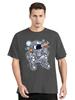 Astronaut Space Ice Cream Print Tshirt Summer Cotton Vintage Clothes Unisex Oversized Hip Hop Loose O Neck Streetwear Tops Tees