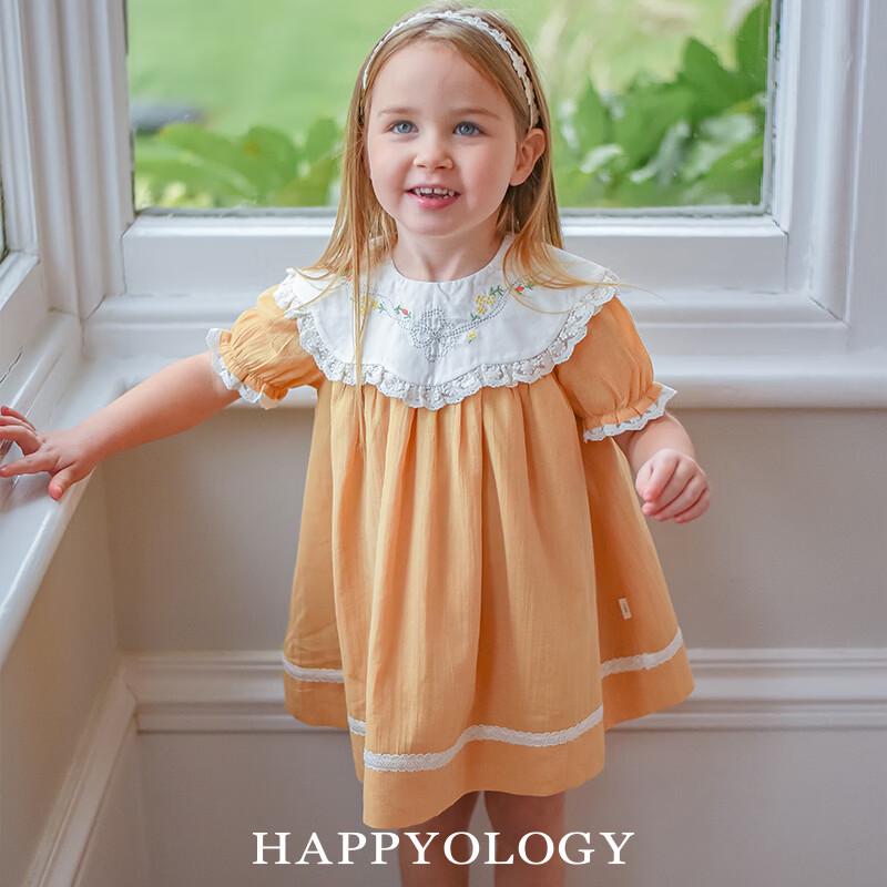 Летнее платье-принцесса Happyology для девочек с вышитым воротником