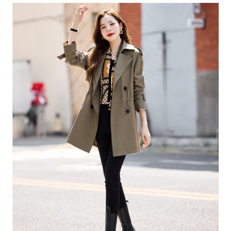Windbreaker Coat for Women Spring and Autumn 2024 New Mid-length Niche Slim Temperament Casual Coat