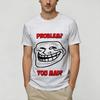 Футболка с Тролльфейсом из Rage Comic Летняя Модная Крутая Футболка Унисекс Хлопок Круглый Вырез Оверсайз Футболки с Коротким Рукавом Y2k Повседневная Футболка