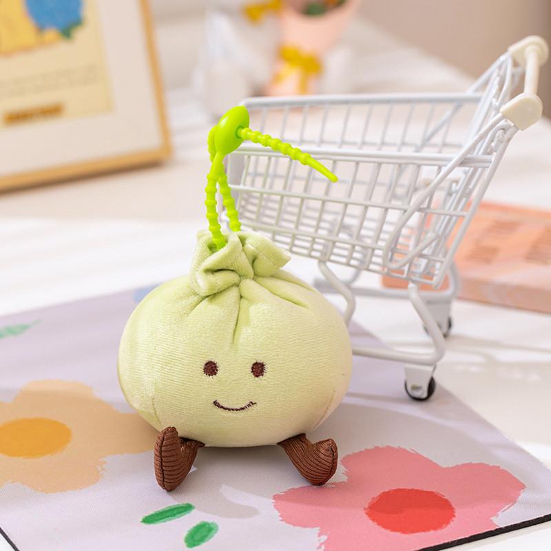 Dumpling Plush Steamed Buns Keychain Backpack Pp Cotton Stuffed Animal Gift Toy