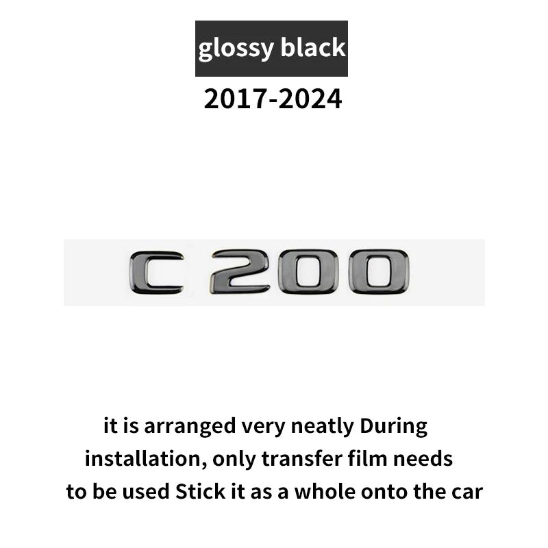 3D ABS Letters Sticker C200 C300 C43 C63S Car Badge for Mercedes-Benz C CLASS W205 W206 W204 S205 C205 Tail Emblem Logo NY2