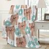 Cartoon Cat Flannel Blanket - Soft Digital Print Blanket for Camping/Sofa/Bed, Comfortable Men/Women Gift for All Seasons