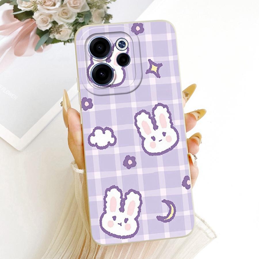 Чехол для OPPO Reno 15F reno15 F 5G CPH2801 Эстетичный Роскошный Милый Кролик Силиконовый Чехол для Телефона OPPO Reno15 5G Мягкая Крышка
