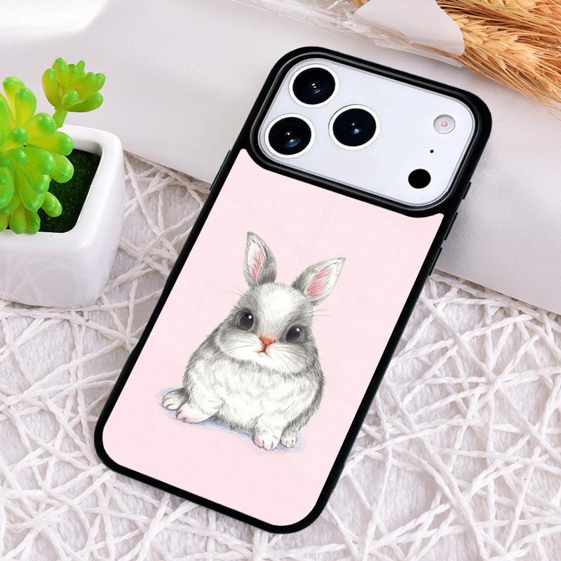 Милый чехол-кролик для iPhone 17 Air 16 15 11 12 14 13 Pro Max Ударопрочный чехол