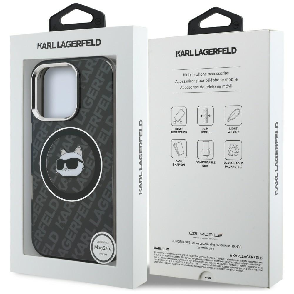 Karl Lagerfeld IML Choupette Head Logo MagSafe Case for iPhone 16 Pro Black