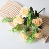 Искусственный цветок хризантемы, букет из искусственных шелковых хризантем с 6 головками, поддельные цветочные композиции для декора дома, свадьбы, вечеринки на весну