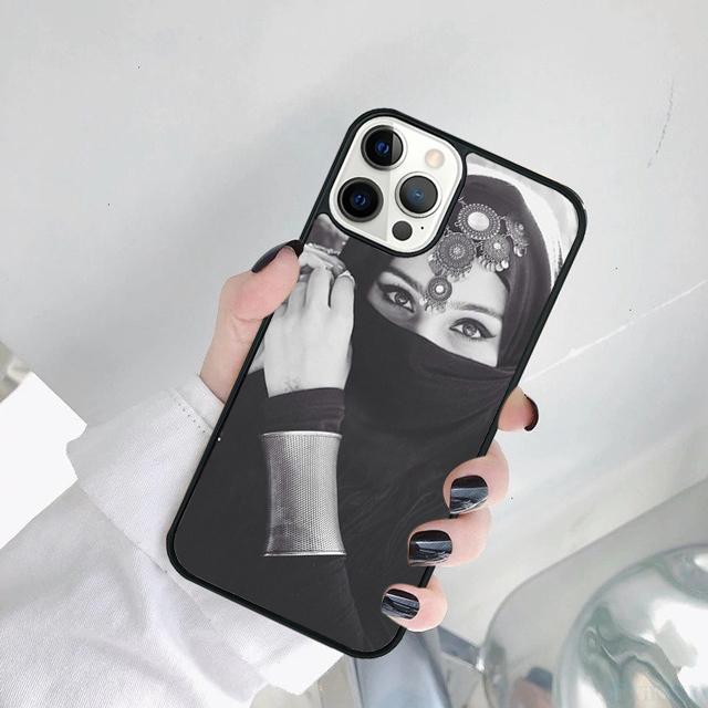 Muslim Islamic Arabic Hijab Face Gril Eyes Koran Phone Case For iPhone 17 Air 15 Pro MAX 16 Plus 14 12 11 13 coque