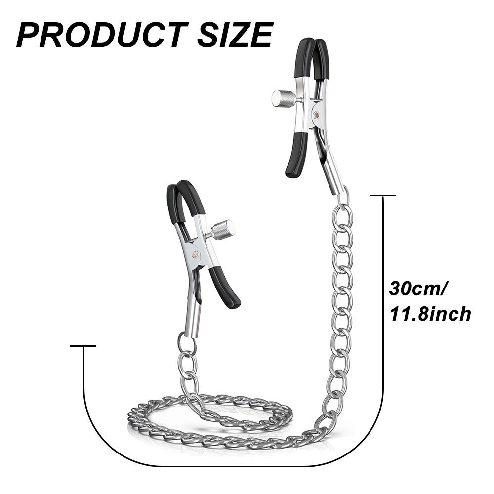 Adjustable Double-Head Nipple Clamps Chain - Erotic Accessories for Men and Women