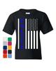 Police American Flag Youth Kids Boys T-Shirt Serve and Protect Law Enforcet Kids Tee