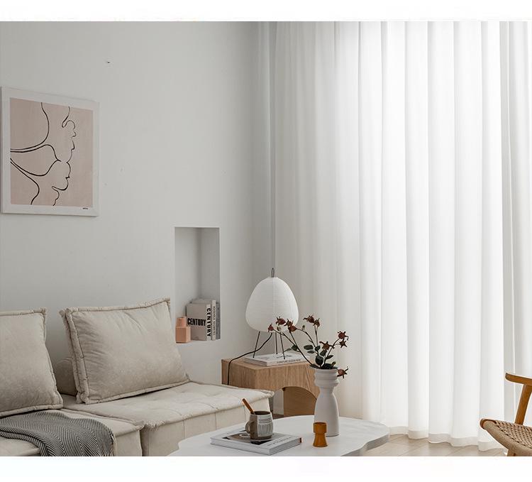 Устойчивые к царапинам занавески для балкона Phantom Light Luxury White - полупрозрачные и утолщенные для спален и эркеров