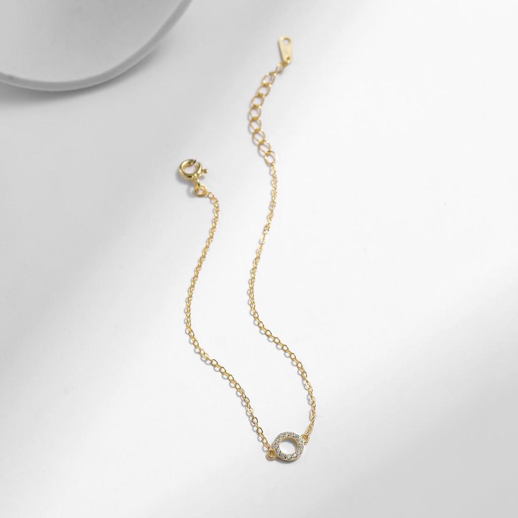 MODIAN Твердые браслеты из стерлингового серебра 925 пробы, простые полые круглые прозрачные браслеты с цирконием, золотистая цепочка для женщин и девочек, ювелирные изделия в подарок