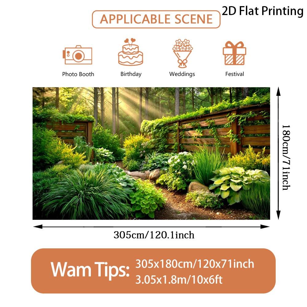 1-piece installation - Sunlight Forest Garden Fence Banner with Fixed Rope - Easy to Install - Windproof Cover YZB