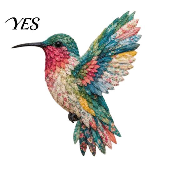 Stress Relief Handicraft Hobby 3D Bird Patchwork Kit, DIY Hummingbird Owl Sewing Needlework Kit for Beginners Handmade Fabric Art Crafting Home
