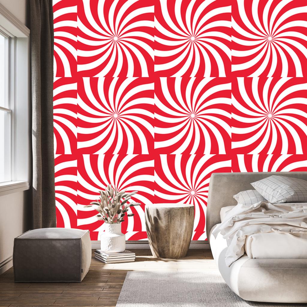 Hippie Wallpaper Background Red and Coral for Living Room and Bedroom 50x1000