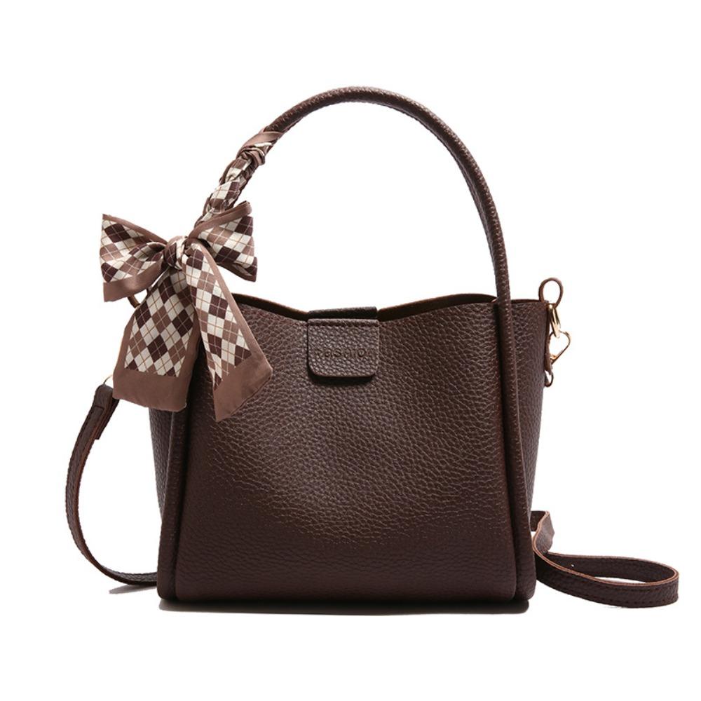 Minimalist Pu Leather Bucket Bag Solid Color Women 's Handbag Casual Crossbody Bag Women