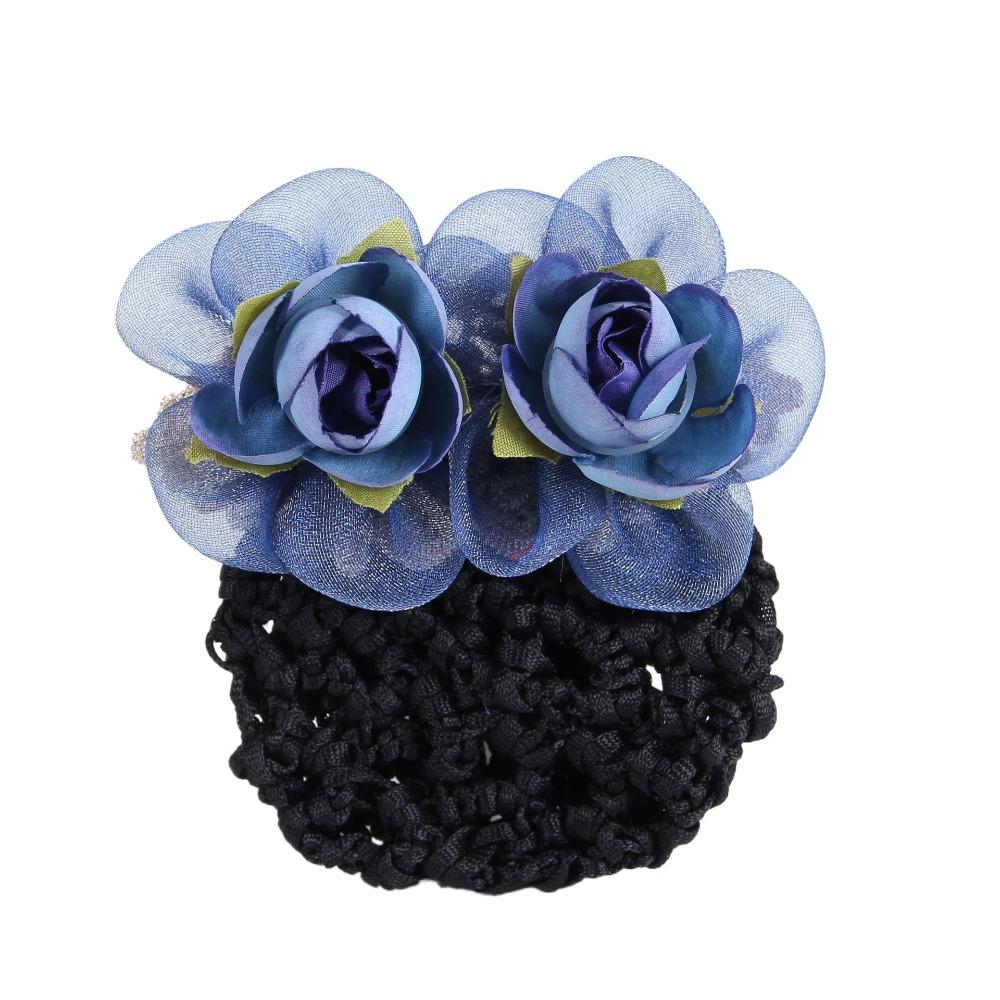 Цветочная заколка для волос Женская пружинная заколка для хвоста Заколка для волос Чехол для волос Сетка Корейский пучок Снуд для девочек