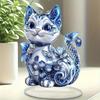 Cat Ornament Acrylic Tabletop Decor 2D Flat Novelty Crafts Centerpiece Table Decoration Plaque