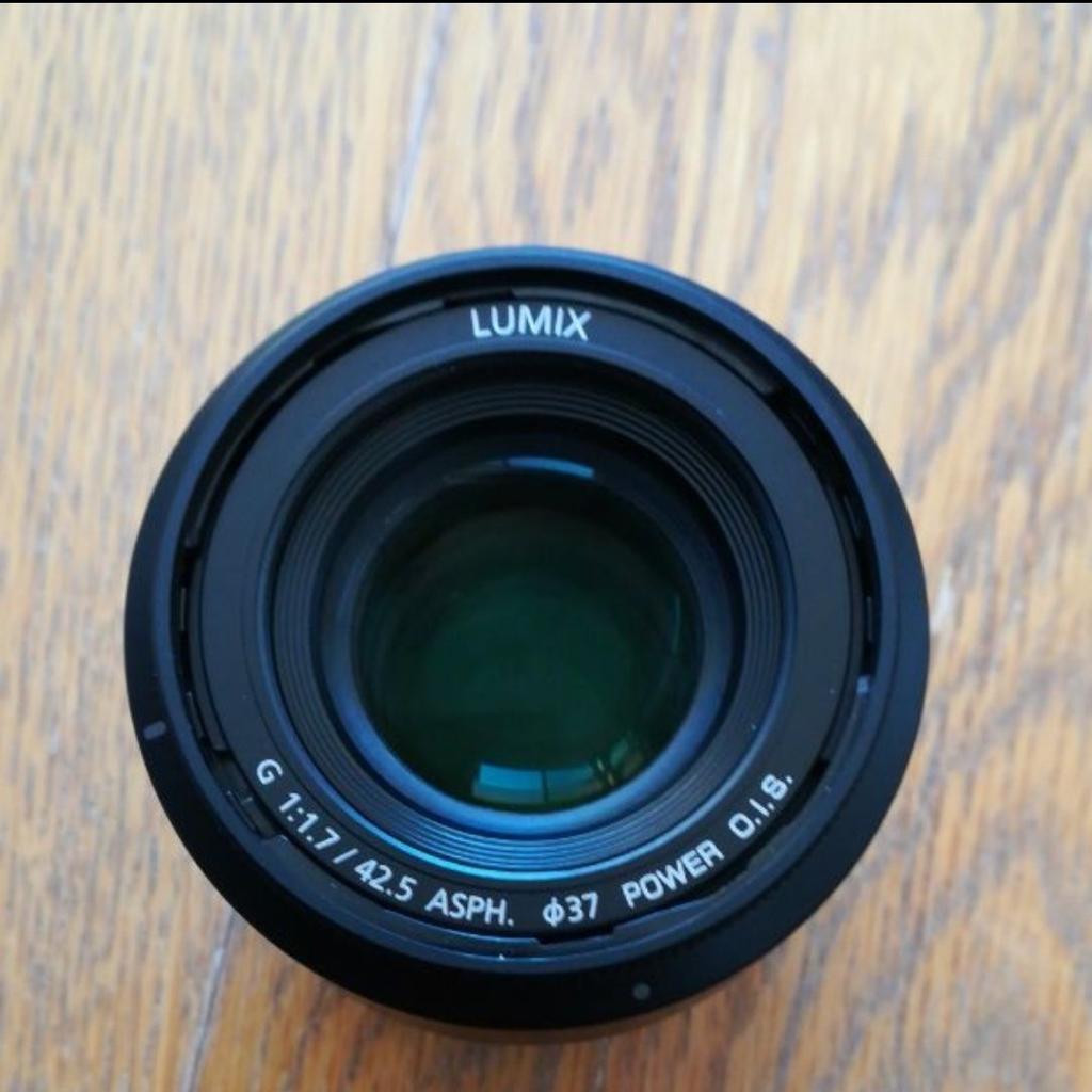 Panasonic Среднефокусный телеобъектив с одним фокусом для Micro Four Thirds Lumix G 42.5mm/ F1.7 ASPH. / МОЩНОСТЬ OIS. Черный H-HS043-K