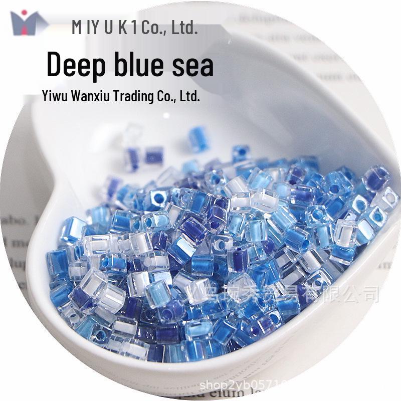 MIYUKI 4mm Transparent Dyed Core Sugar Cube Beads for DIY Bracelets