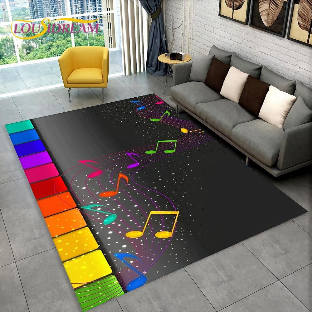 3D-музыка, музыкальная нота, фортепианное искусство, большой ковер, ковер для гостиной, спальни, дивана, коврик для двери, детский нескользящий напольный коврик