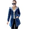 Hooded Denim Women Jackets Spring Autumn Loose Vintage Long-sleeved Jeans Jacket Casual Student Slim Denim Coat Plus Size 5XL