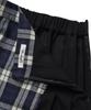 Cotton Bell Check Overlap Skirt - Navy Check