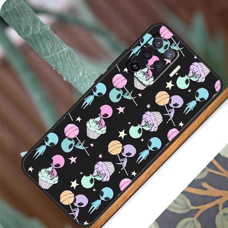 Смешной Инопланетянин Для OPPO A53S A57S A54S A38 A78 A58 A79 A15 A17 A77 A16 A76 A96 A52 A72 A5 A9 A94 A74 Чехол