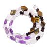 Natural Tiger Eye Amethyst Moonstone Gemstone Smooth Beads Necklace 17" UB-4938 UB-4938