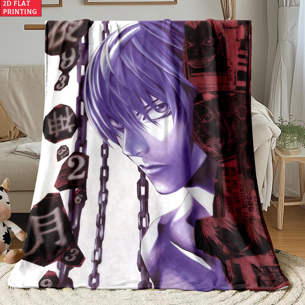 Anime Yagami with Chains Print thin Flannel Blanket for Living Room,Sofas Blankets,Lunch Break,blankets fluffy blanket